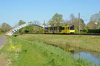 Sneltram Utrecht 5017 ter hoogte van Peppelhoeve; 17 april 2020.