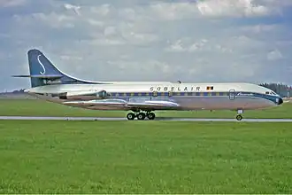 Sud SE-210 Caravelle VI-N (OO-SRD), het betrokken vliegtuig, in 1972
