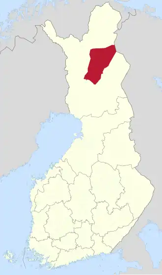 Kaart met de locatie van Sodankylä