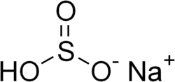 Structuurformule van natriumwaterstofsulfiet
