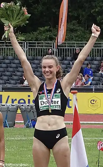 Sofie Dokter op de NK outdoor 2022 in Apeldoorn.