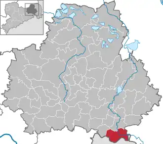 Kaart van Sohland an der Spree