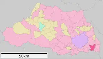 Situering van Soka in de prefectuur Saitama