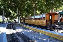 Rijtuigen van de FS in het station van Sóller; 22 juli 2014.