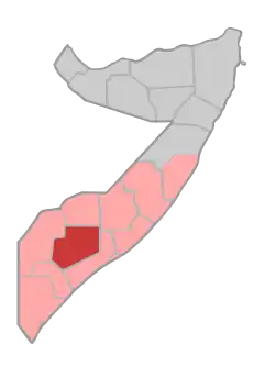 Ligging van Bay in Somalië