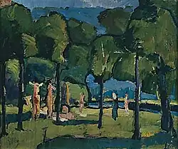 Zomers parklandschap