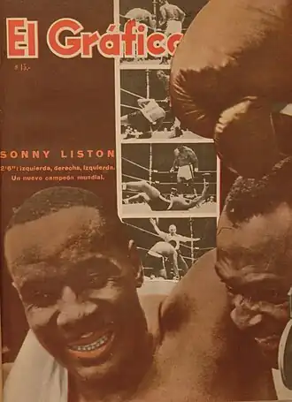 Sonny Liston op de cover van El Gráfico, 3 oktober 1962