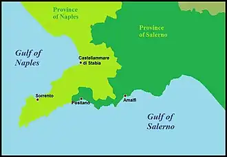 Kaart van het schiereiland.