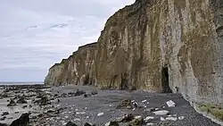 De oostelijke zijde van het strand van Sotteville-sur-Mer