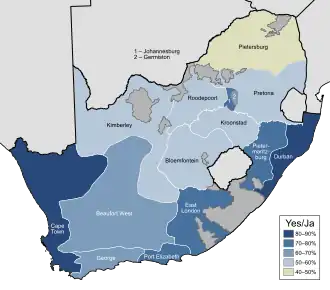 Do you support continuation of the reform process which the State President began on 2 February 1990 and which is aimed at a new Constitution through negotiation?Afrikaans: Ondersteun u die voortsetting van die hervormingsproses wat die Staatspresident op 2 Februarie 1990 begin het en wat op ‘n nuwe grondwet deur onderhandeling gemik is?