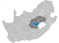 Ligging Motheo District Municipality