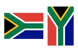 De vlag van Zuid-Afrika (horizontaal en verticaal)