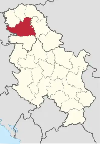 Kaart van Zuid-Bačka