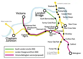 Netwerkkaart van de London Overground