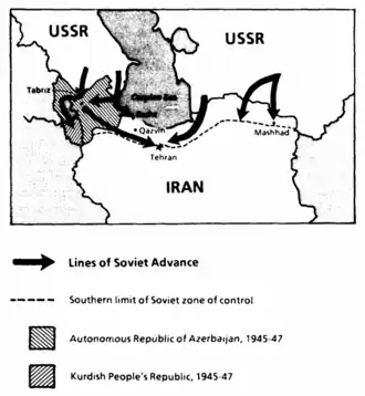 De manoeuvres van de Sovjets in Iran in 1941.