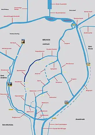 Situering van de Speelmansrei (donkerblauw)