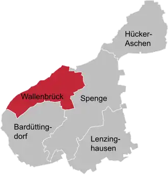Ligging van Wallenbrück in de gemeente Spenge