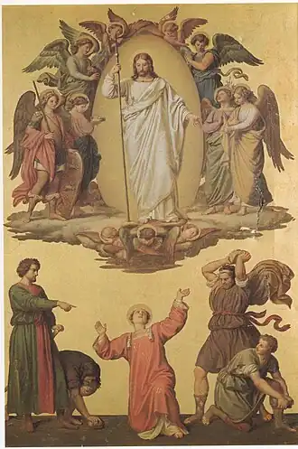 Johann von Schraudolph, steniging van de hl. Stefanus (fresco, 1850)