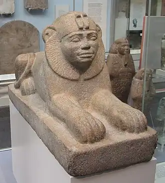 Sfinx-beeld van graniet van farao Taharqa British Museum