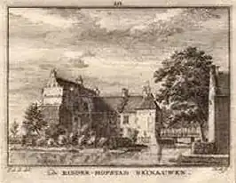 Hendrik Spilmann - Kopergravure van de Ridderhofstad Rhijnauwen (1773)