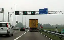 Voormalige spitsstrook op A2 bij Everdingen (2004)