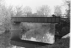 Spoorbrug over de Sexbierumervaart in Franeker anno 2022 in gebruik als voetbrug