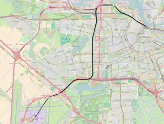 Spoorlijn Amsterdam Centraal - Schiphol op de kaart