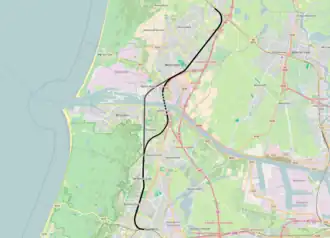 Spoorlijn Haarlem - Uitgeest op de kaart