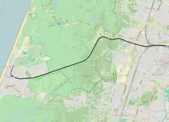 Spoorlijn Haarlem - Zandvoort op de kaart