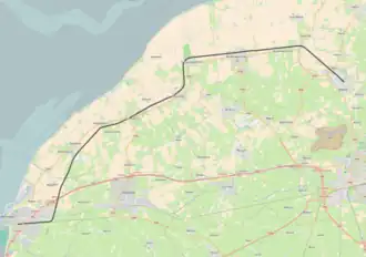 Spoorlijn Stiens - Harlingen op de kaart