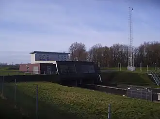 Oostzijde van de spoortunnel onder het Pannerdensch Kanaal