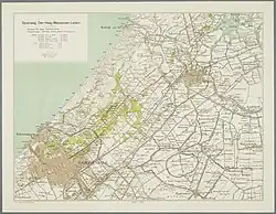 Kaart uit 1923 met daarop het traject gemarkeerd