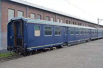 Plan E, een vroeger type spoorwegrijtuig met vouwbalgen van de Nederlandse Spoorwegen