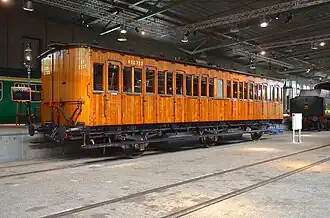 Houten rijtuig SS C 723 in het Nederlands Spoorwegmuseum