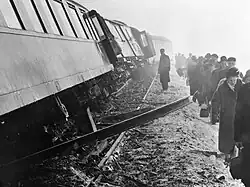 Ruhrexpresse ontspoord bij Westervoort; 25 januari 1958.