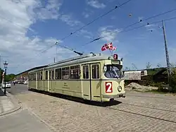 Gelede wagen 2412 uit Düsseldorf (Duitsland; bouwjaar 1957).