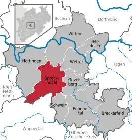 Kaart van Sprockhövel