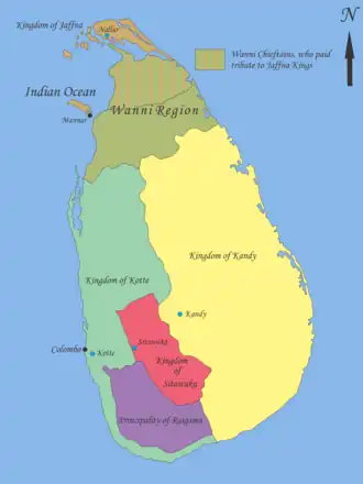 Politieke situatie op Ceylon in 1521