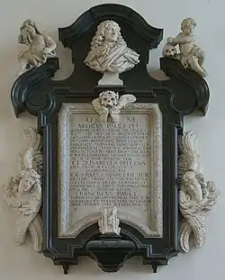 Epitaaf van Marcus Pauly, Isabella Bellens, Joannes Pauly & Franciscus Pauly (~ 1732)