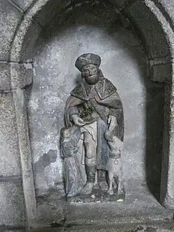 Beeld van St.Rochus in de kapittelkerk