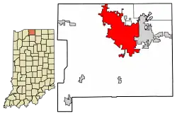 Locatie van South Bend