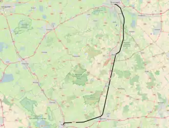 Spoorlijn Meppel - Groningen op de kaart
