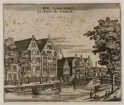 Een anonieme tekening van circa 1665 met de brug