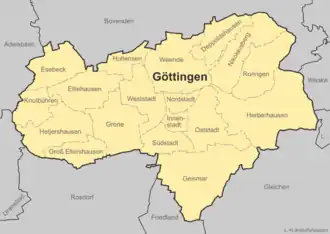 Stadsdelen van Göttingen
