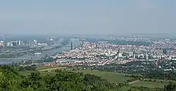 De Donau en de Nieuwe Donau in Wenen, Oostenrijk