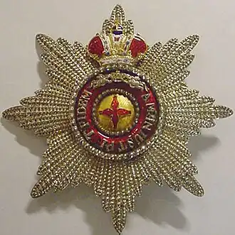 De ster met kroon van de Orde van Sint-Anna