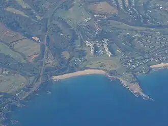Luchtfoto met golfbanen van het Kapalua Resort