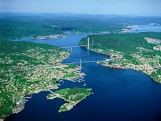 Bruggen tussen Stathelle en Brevik