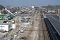 Het station tijdens de verbouwing vanuit het zuiden
