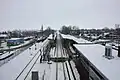 Het station in de sneeuw